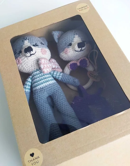Komplet dla maluszka: kotek amigurumi i chwytacz — zdjęcie 8