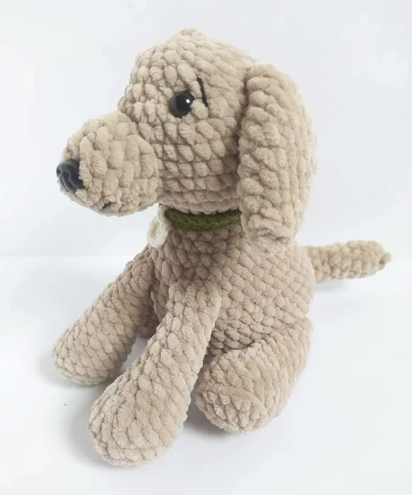 Szydełkowy piesek — miękka maskotka handmade — zdjęcie 2
